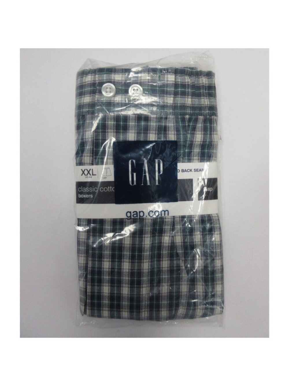 GAP Underwear XXL Green Boxer Shorts Plaid Y2K Retro Cotton Lounge NEW